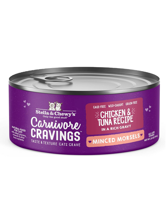 Stella & Chewy's Stella & Chewy's Carnivore Cravings Cage-Free Chicken & Wild-Caught Tuna Flavored Minced Wet Cat Food (24 Pack) 2.8OZ