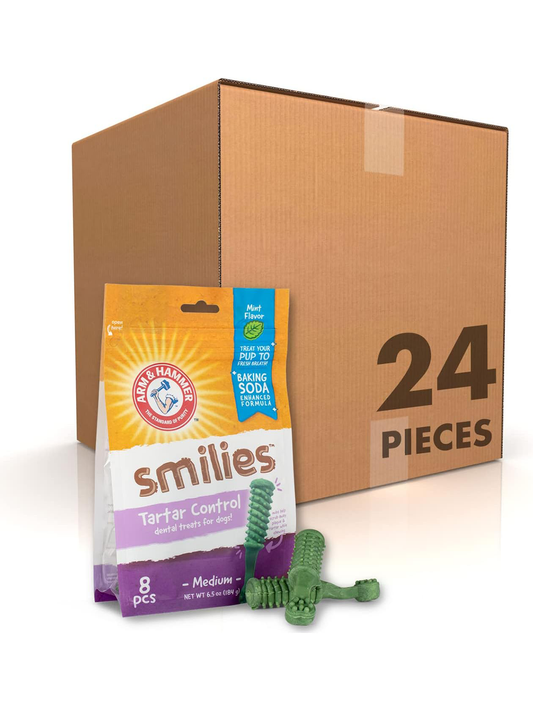 Arm & Hammer Pet Smiles Dog Dental Chews Fight Plaque & Tartar Fresh Mint 8 Pieces Each Case Of 24