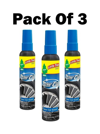 Little Trees Spray Car Air Freshener 3-PACK (New Car Scent)