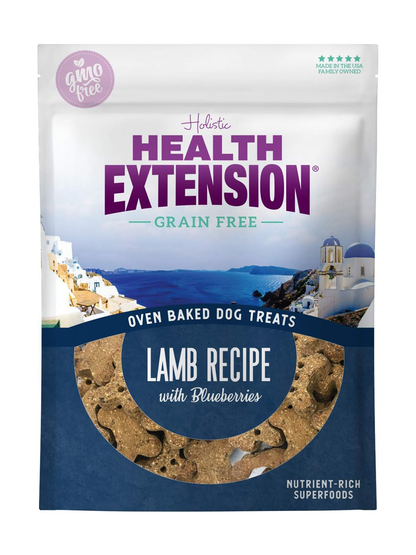 Health Extension Oven-Baked Dog Treat, Gluten & Grain-Free, Puppy Training Dry Biscuit Treats, Lamb & Blueberries Recipe (2.25 lb / 1020 g)