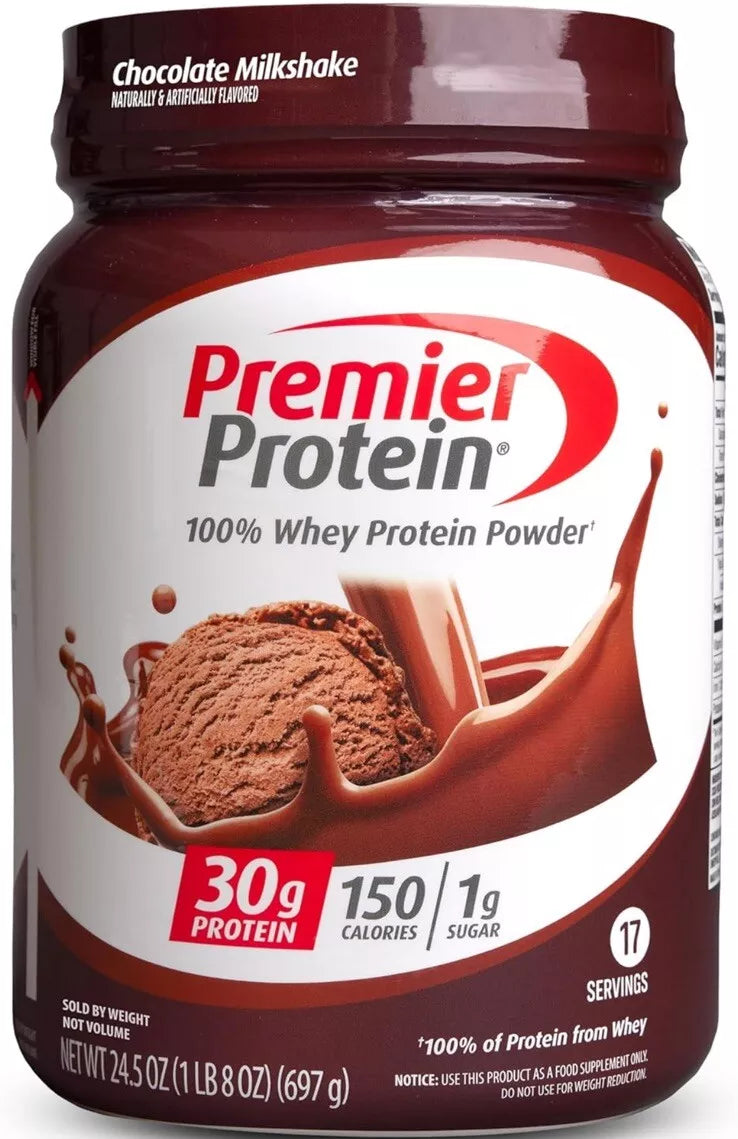 Premier Protein Powder Chocolate Milkshake 30g 1g Sugar 100% Whey Protein