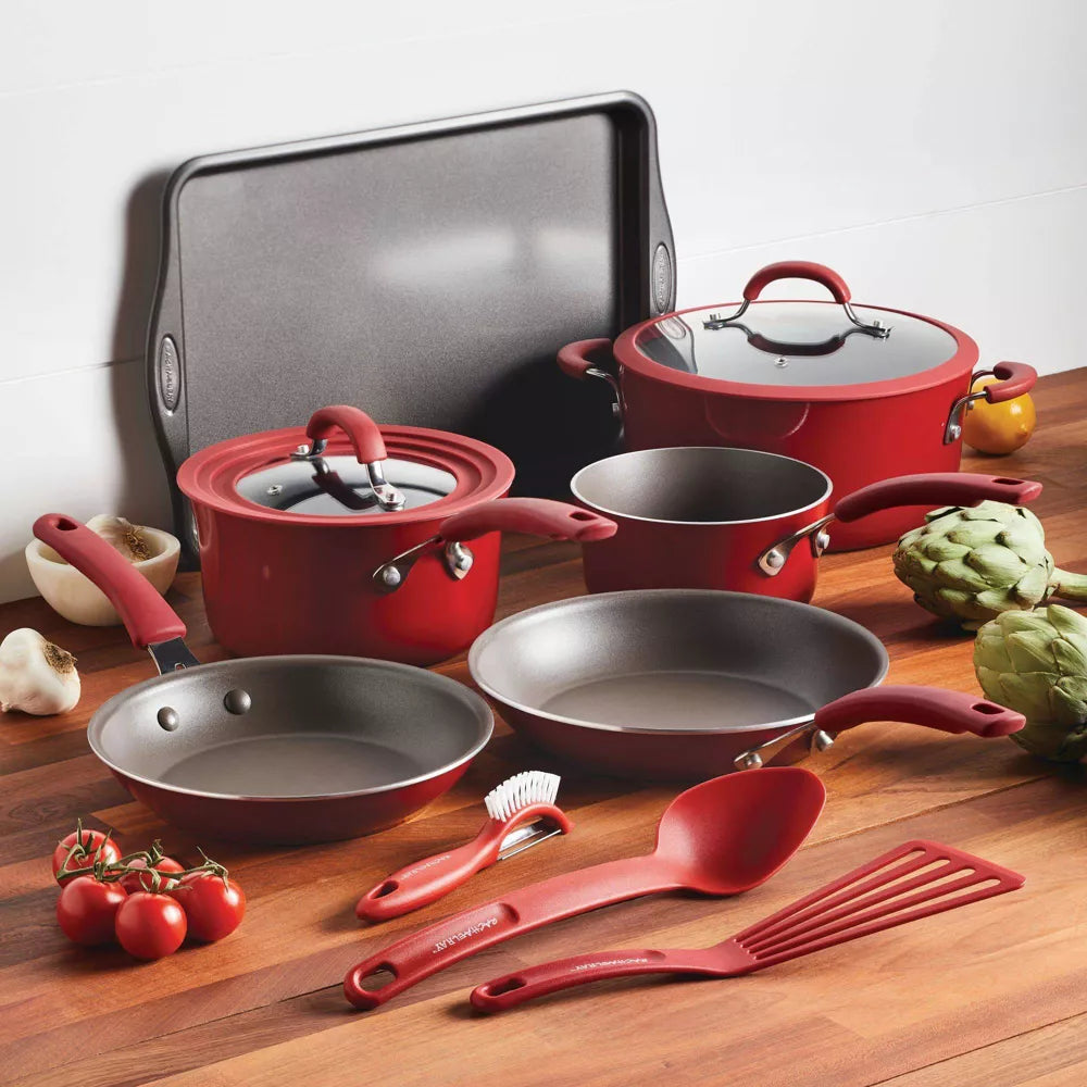 Rachael Ray Cook + Create 11pc Aluminum Nonstick Triple Layer Cookware Set