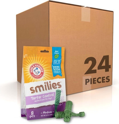 Arm & Hammer Pet Smiles Dog Dental Chews Fight Plaque & Tartar Fresh Mint 8 Pieces Each Case Of 24