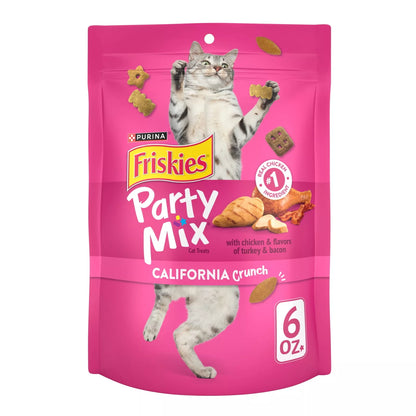 (6 pack) Purina Friskies Cat Treats, Party Mix California Crunch With Chicken