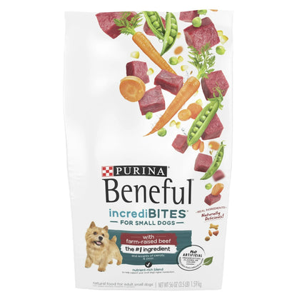 Purina Beneful IncrediBites With Farm-Raised Beef Small Breed Dog Food 3.5LB-3CT