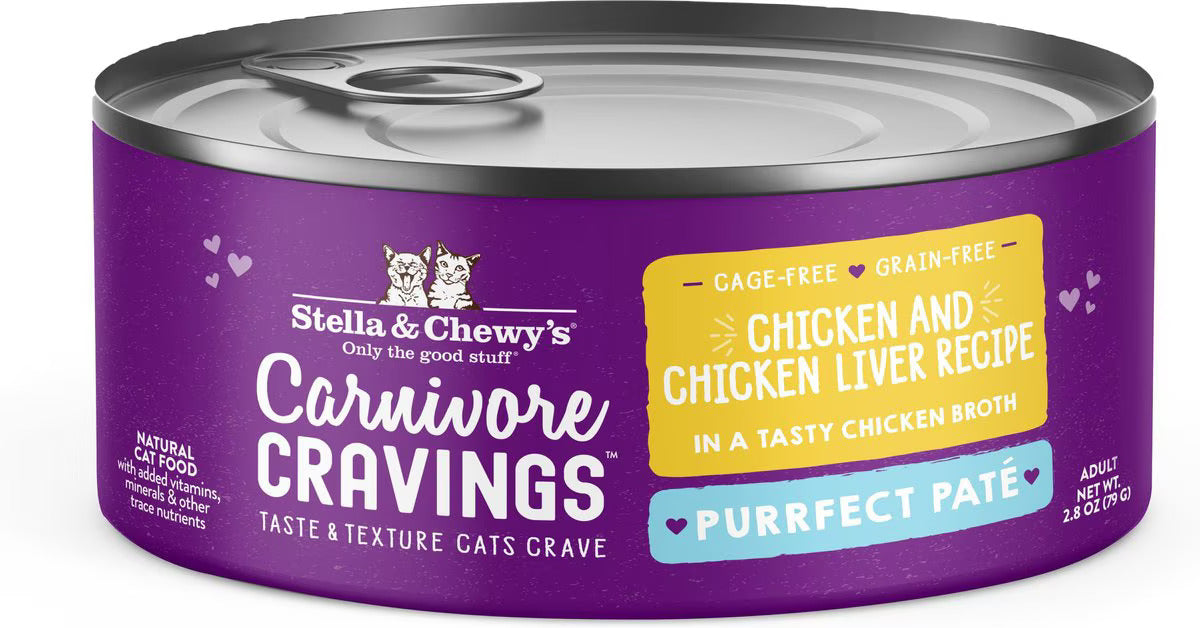 Stella & Chewy's Purrfect Pate Chicken And Chicken Liver Flavored Pate Wet Cat Food (24 Pack) 2.8OZ