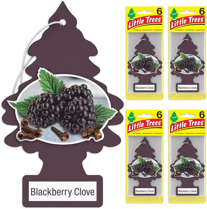 LITTLE TREES Air Fresheners Car Air Freshener. Hanging Tree Provides Long Lasting Scent for Auto or Home. Blackberry Clove, 24 Air Fresheners