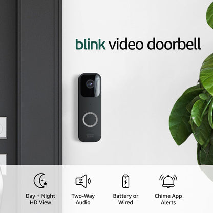 Blink Video Doorbell Two way audio, HD, motion, chime app alerts Wired/Wireless