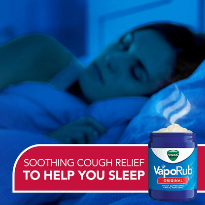 Vicks Vaporub Cough Suppressant Topical Chest Rub Ointment, Original, 6 oz