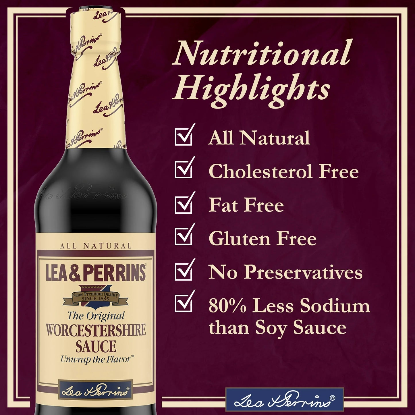 Lea & Perrins The Original Worcestershire Sauce (15 fl oz Bottle) PACK OF 6 CASE