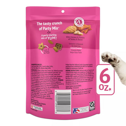 (6 pack) Purina Friskies Cat Treats, Party Mix California Crunch With Chicken