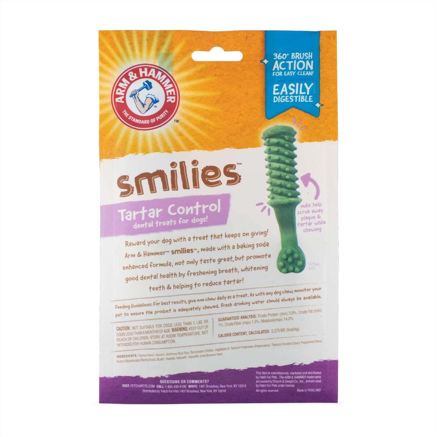 Arm & Hammer Pet Smiles Dog Dental Chews Fight Plaque & Tartar Fresh Mint 8 Pieces Each Case Of 24