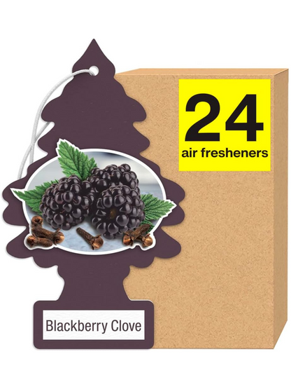 LITTLE TREES Air Fresheners Car Air Freshener. Hanging Tree Provides Long Lasting Scent for Auto or Home. Blackberry Clove, 24 Air Fresheners